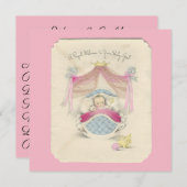 ヴィンテージ·ベビ王室のー·ガール·バース·アナウンス 招待状 (正面/裏面)