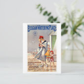 ヴィンテージ ベルギー ビーチ トラベル ポスター ポストカード (スタンド正面)