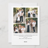 ヴィンテージ ベルベット グリーン ストリップ レッド リボン 5 フォト シーズンカード (裏面)