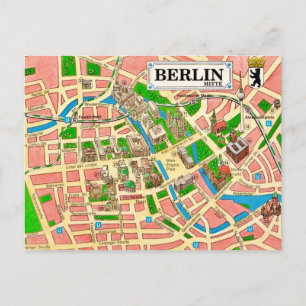 ヴィンテージ ベルリン市地図 ポストカード