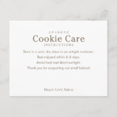 ヴィンテージ・ベーカリーガールロゴ Cookieケアルール サンキューカード (正面)