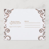 ヴィンテージ ベージュ ボタニカル チック フローラル セーブ・ザ・デート 案内ポストカード (裏面)