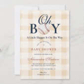 ヴィンテージ ベースボール ボーイズ ベビーシャワー 招待状 (正面)