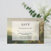 ヴィンテージ・ペイント風景の招待状カード 出欠カード (スタンド正面)