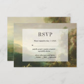 ヴィンテージ・ペイント風景の招待状カード 出欠カード (正面/裏面)