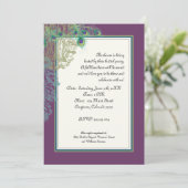 ヴィンテージ ペコック、フェザーズ - カップルシャワー 招待状 (スタンド正面)