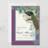 ヴィンテージ ペコック、フェザーズ - カップルシャワー 招待状 (裏面)