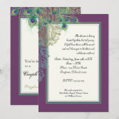 ヴィンテージ ペコック、フェザーズ - カップルシャワー 招待状 (正面/裏面)