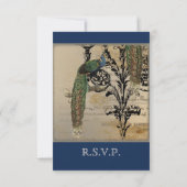 ヴィンテージ ペコック 6 - 結婚式招待状 出欠カード (裏面)