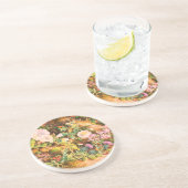 ヴィンテージ ペチュニア 花 フラワー 絵画 コースター (側面)