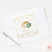 ヴィンテージ ペッパーミント ティー スクエア ラベル (封筒)