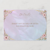 ヴィンテージ ペリウィンクル ピーオニー ブライダルシャワー ティーパーティー エンクロージャーカード (正面)