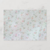 ヴィンテージ ペリウィンクル ピーオニー ブライダルシャワー ティーパーティー エンクロージャーカード (裏面)