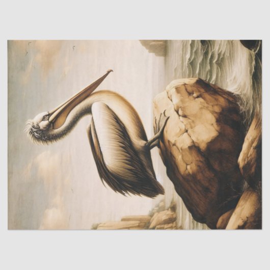 ヴィンテージ ペリカン デコパージュ 薄葉紙 (正面)