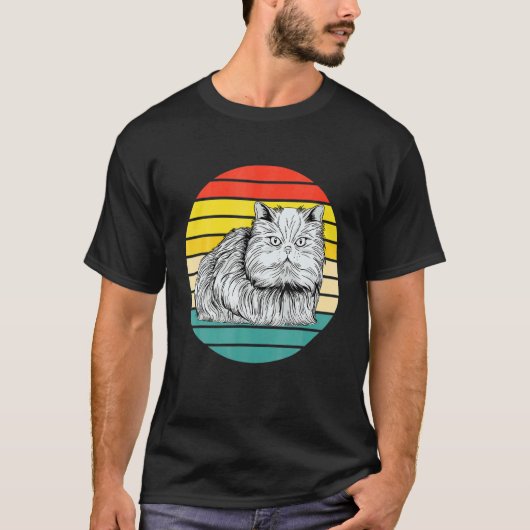 ヴィンテージ ペルシャ猫 Tシャツ (正面)