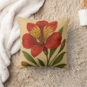 ヴィンテージ ペルビアのユリの花 クッション (ブランケット)