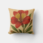 ヴィンテージ ペルビアのユリの花 クッション (正面)