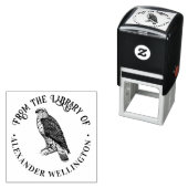 ヴィンテージ ペレグリンファルコンが止まっている #2 図書館の本の名前 セルフインキングスタンプ (インサイチュ)