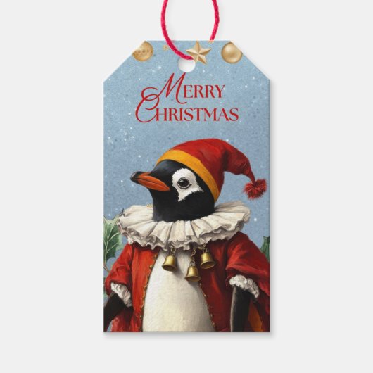 ヴィンテージ ペンギン ギフトタグ メリークリスマス (正面)