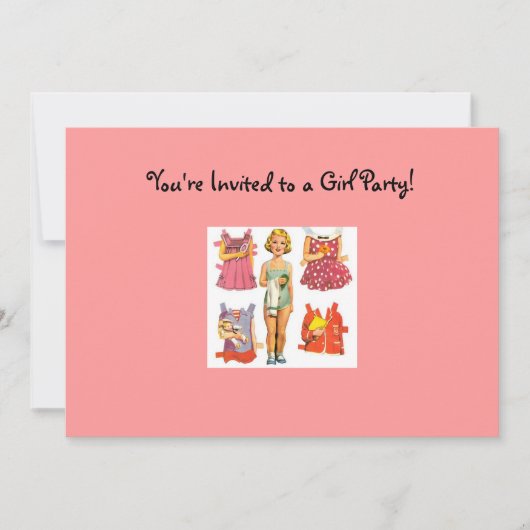 ヴィンテージ ペーパードール ご招待状 招待状 (正面)