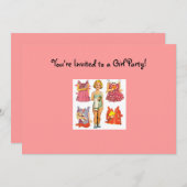 ヴィンテージ ペーパードール ご招待状 招待状 (正面/裏面)