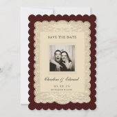 ヴィンテージ ペーパー レース ブルゴーニュ Save the Date (正面)