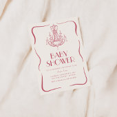 ヴィンテージ・ホイimsical ピンクのベビーシャワー招待状 招待状