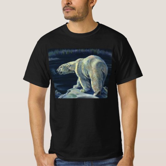 ヴィンテージ ホッキョクグマ, 北極海の生物 動物 Tシャツ (正面)