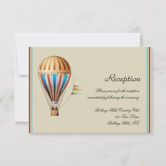 ヴィンテージ ホットエアバルーン ウェディング レセプション 招待状 (正面)