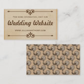 ヴィンテージ ホットエアバルーン タン ウェディング ウェブサイト カード (正面/裏面)