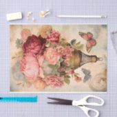 ヴィンテージ ホットエアバルーン フラワーズ ティッシュペーパー 薄葉紙 (クラフト)