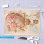 ヴィンテージ ホットエアバルーン フラワーズ ティッシュペーパー 薄葉紙 (クラフト)