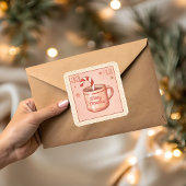 ヴィンテージ・ホットココア・クリスマス スクエアシール