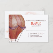 ヴィンテージ·ホット·エア·バルーン·ウェディングRSVP 出欠カード (正面/裏面)