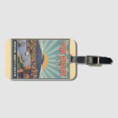 ヴィンテージ ホバート タスマニア - 山と海の魅力 ラゲッジタグ (正面横)