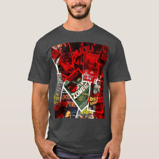ヴィンテージ ホラー映画コラージュ セシウム少年 Tシャツ