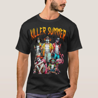 ヴィンテージ ホラー サマーヴァイブス 楽しいハロウィン Tシャツ
