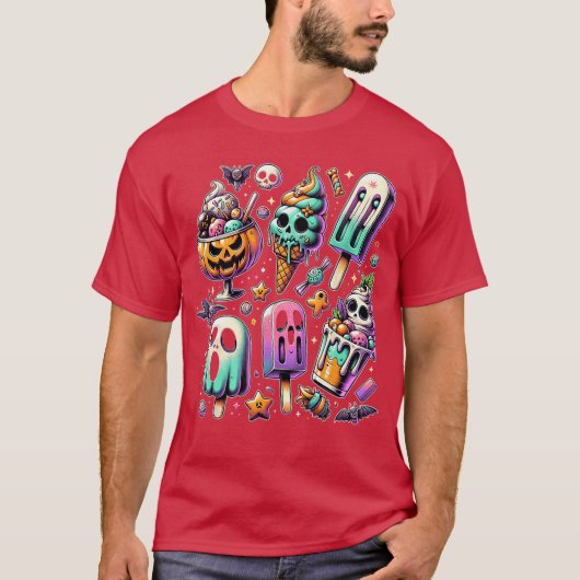 ヴィンテージ ホラー 映画 サマー アイスキャンディー ハロウィン 夏 Tシャツ (正面)