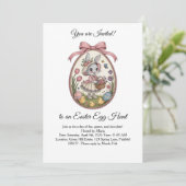 ヴィンテージ・ホリデー・イースター・バニー・エッグハント 招待状 (スタンド正面)