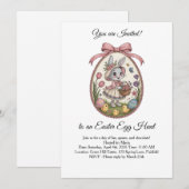 ヴィンテージ・ホリデー・イースター・バニー・エッグハント 招待状 (正面/裏面)