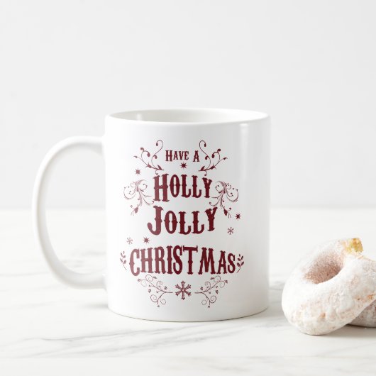 ヴィンテージ ホリージョリー クリスマス コーヒーマグカップ (ドーナツ)