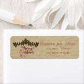 ヴィンテージ、ホリーベリーの枝、メリークリスマス ラベル (インサイチュ)