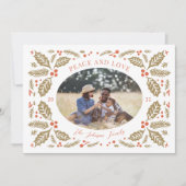 ヴィンテージ ホリーベリー オーバル フォト | 赤とゴールド シーズンカード (正面)