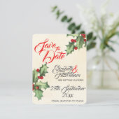 ヴィンテージ ホリー ウェディング セーブ・ザ・デート 招待状 (スタンド正面)