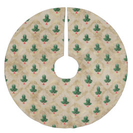 ヴィンテージ ホリー ダマスク パターン ブラッシュドポリエステルツリースカート