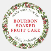 ヴィンテージ ホリー フレーム クリスマス ギフト ラウンドシール (正面)