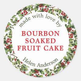 ヴィンテージ ホリー フレーム クリスマス ギフト ラウンドシール