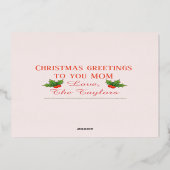 ヴィンテージ ホリー ベリー ウィッシーズ クリスマス ゴールド 箔シーズンカード (裏面)