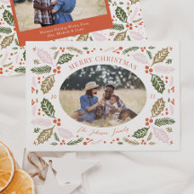 ヴィンテージ ホリー ベリー オーバル フォト | カラフル ブライト