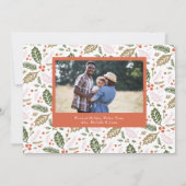 ヴィンテージ ホリー ベリー オーバル フォト | カラフル ブライト シーズンカード (裏面)